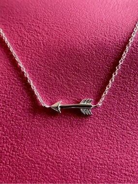.925 Generic Sterling Silver Arrow Heart Love Link Necklace Chain Juniors 16”